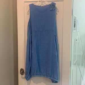 Puro Lino Italian linen midi dress made in italy